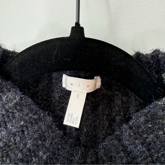 Leith Mock Neck Gray Chunky Knit Heavy Weight Pullover Sweater Long Sleeve - Picture 6 of 10